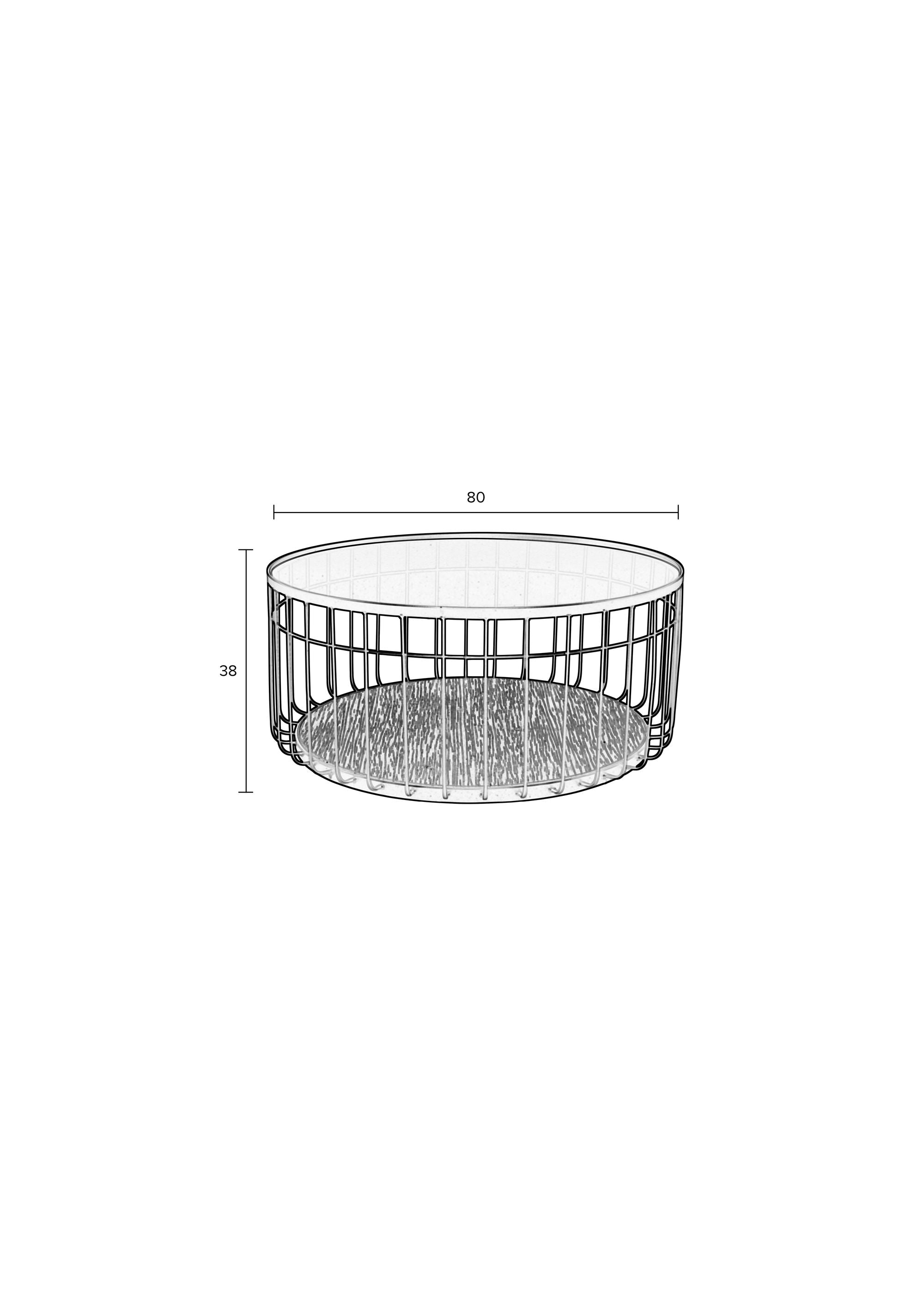 Lance Black Glass Round Coffee Table Large